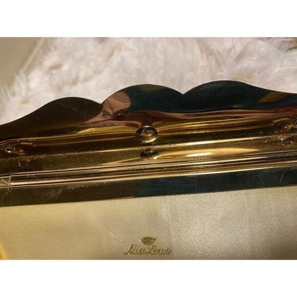 Vtg Miss Lewis Clutch Gold Evening bag - Picture 3 of 9